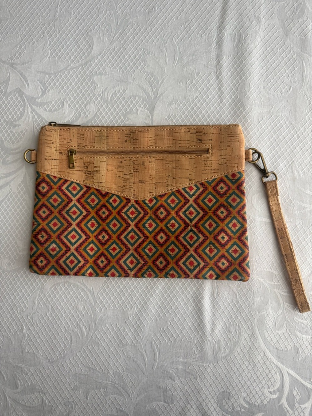 Boutique Cork & Geometric Wristlet - NWOT